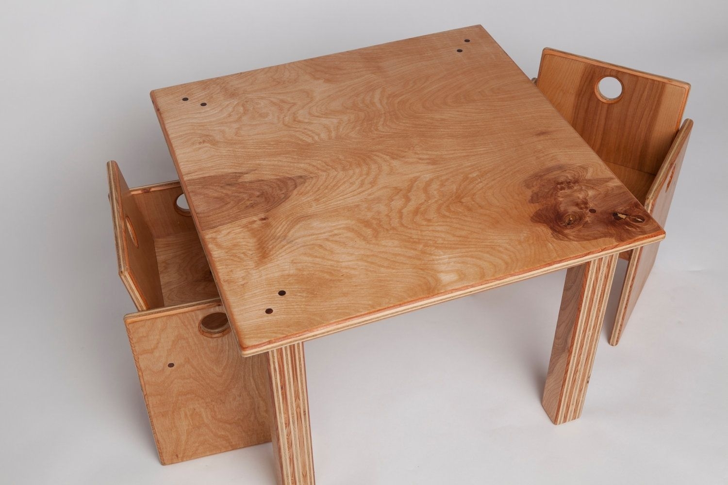 wooden play table and chairs