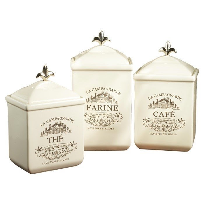 American Atelier Canister Set 3-piece Ceramic Jars In Small