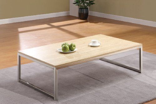 Acme 80027 osip coffee table natural and chrome finish by