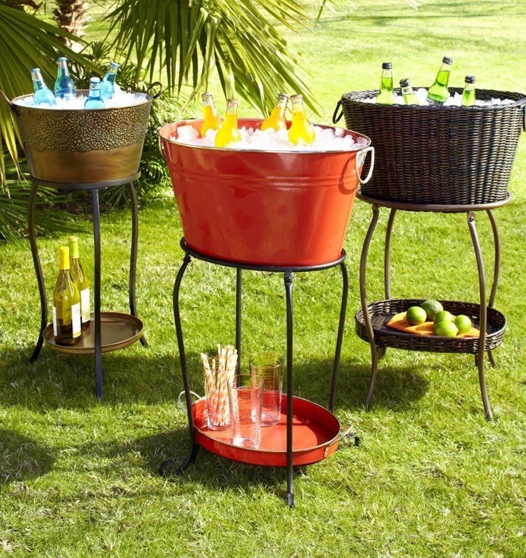 metal drink bucket with stand