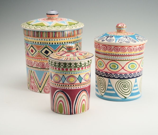 Bohemian canister set multicolor with