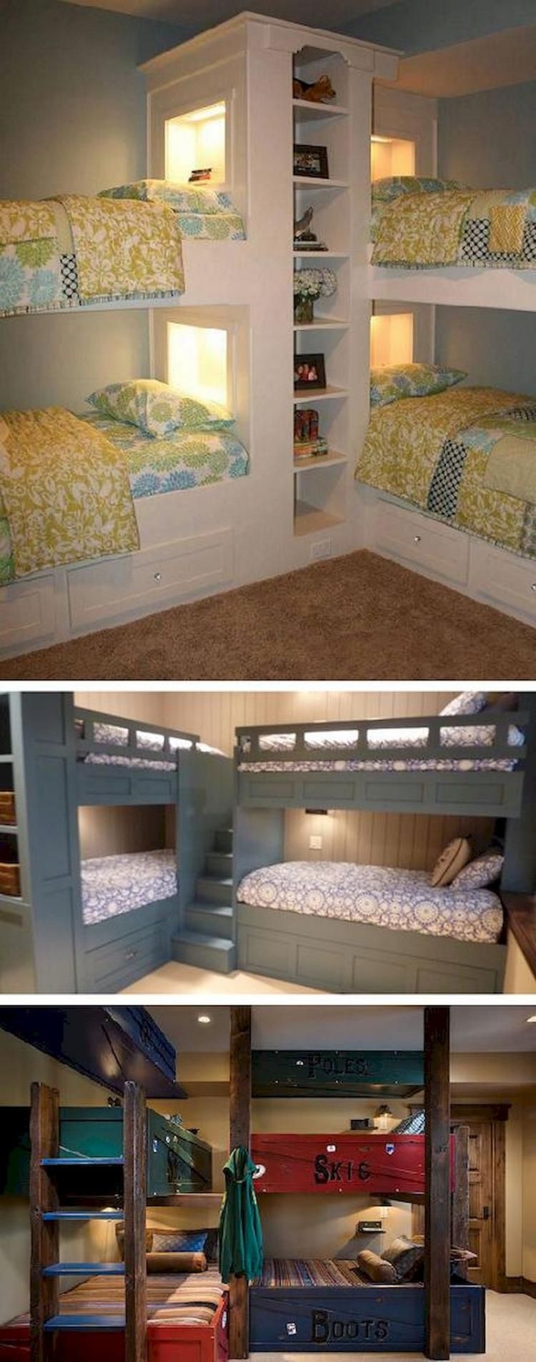 bunk bed with bookshelf