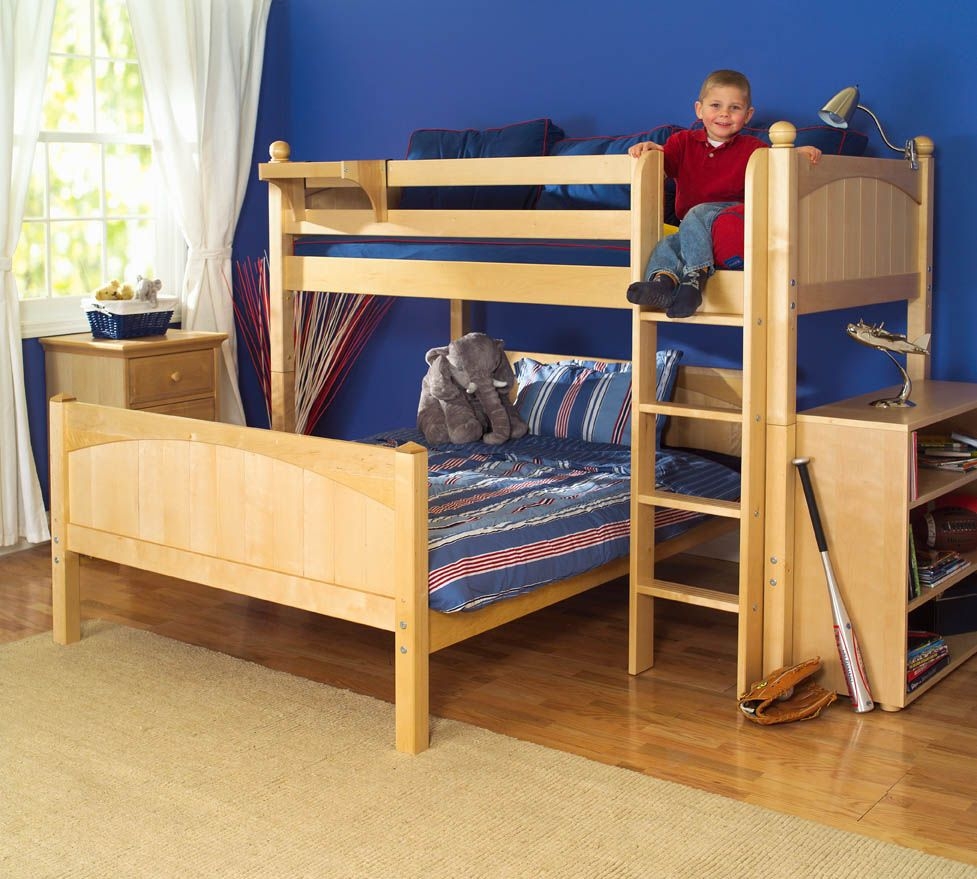 double bed with bunk bed on top