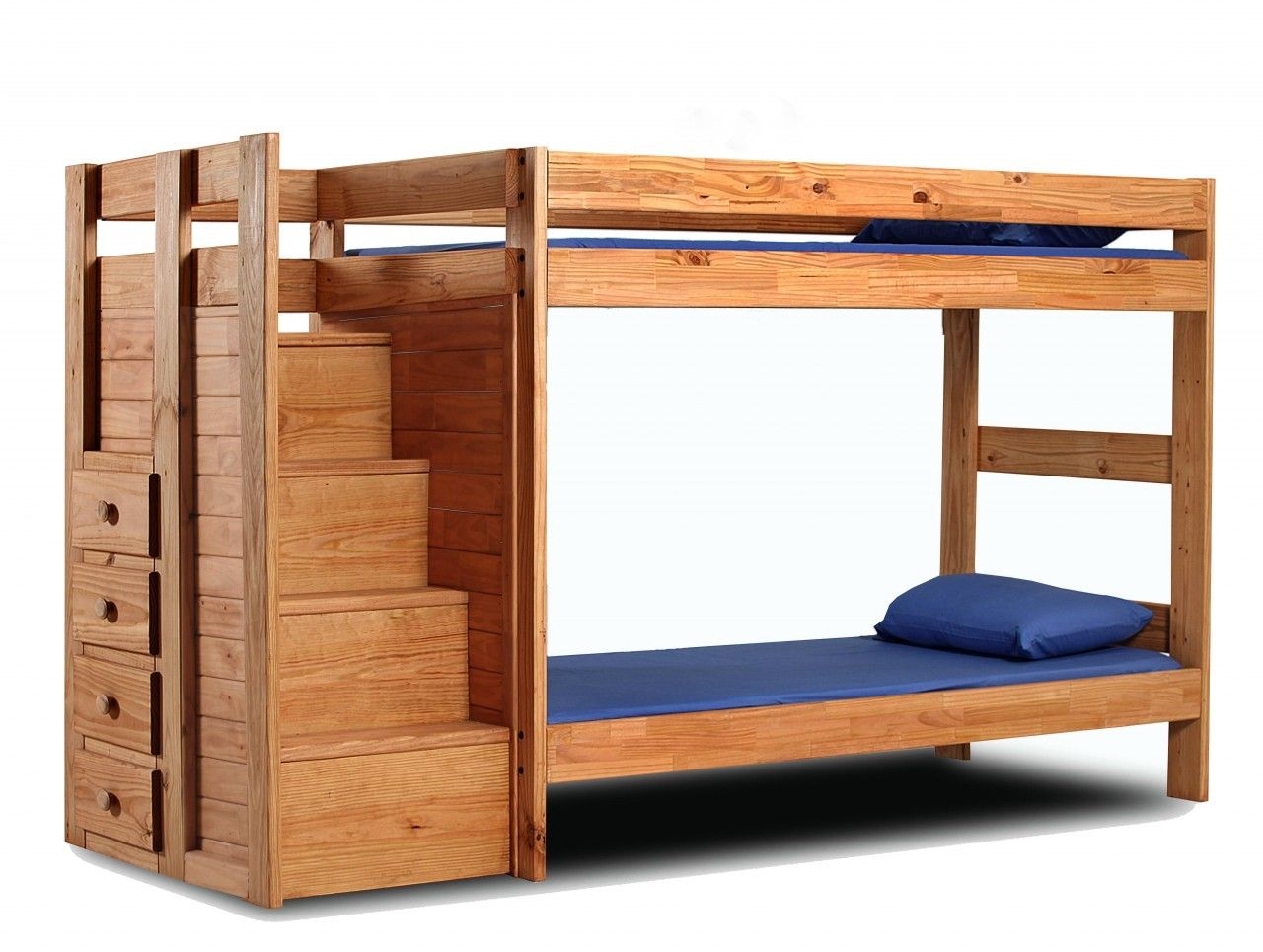 wood loft bed with storage