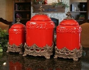 Teal kitchen canisters