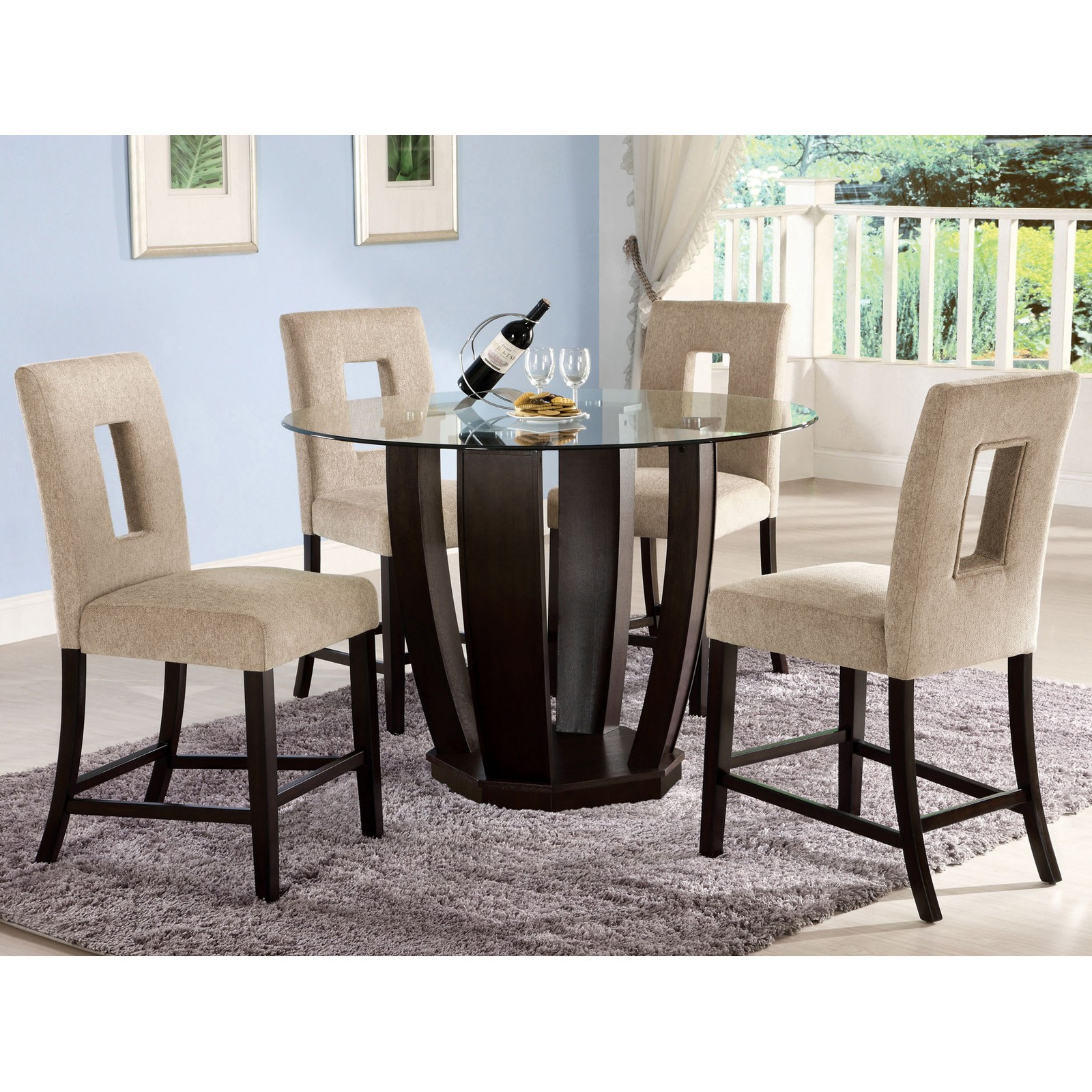 Expandable counter height dining sets