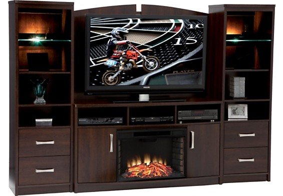 Fireplace tv wall unit