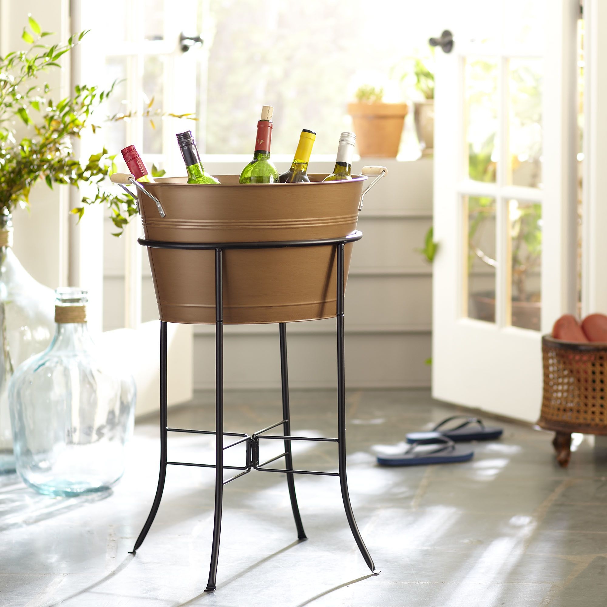 Galvanized beverage tub with stand 5