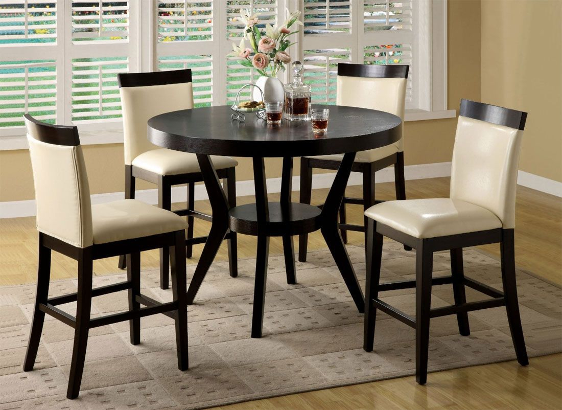 Hokku Designs Arin 5 Piece Counter Height Dining Table Set In Espresso