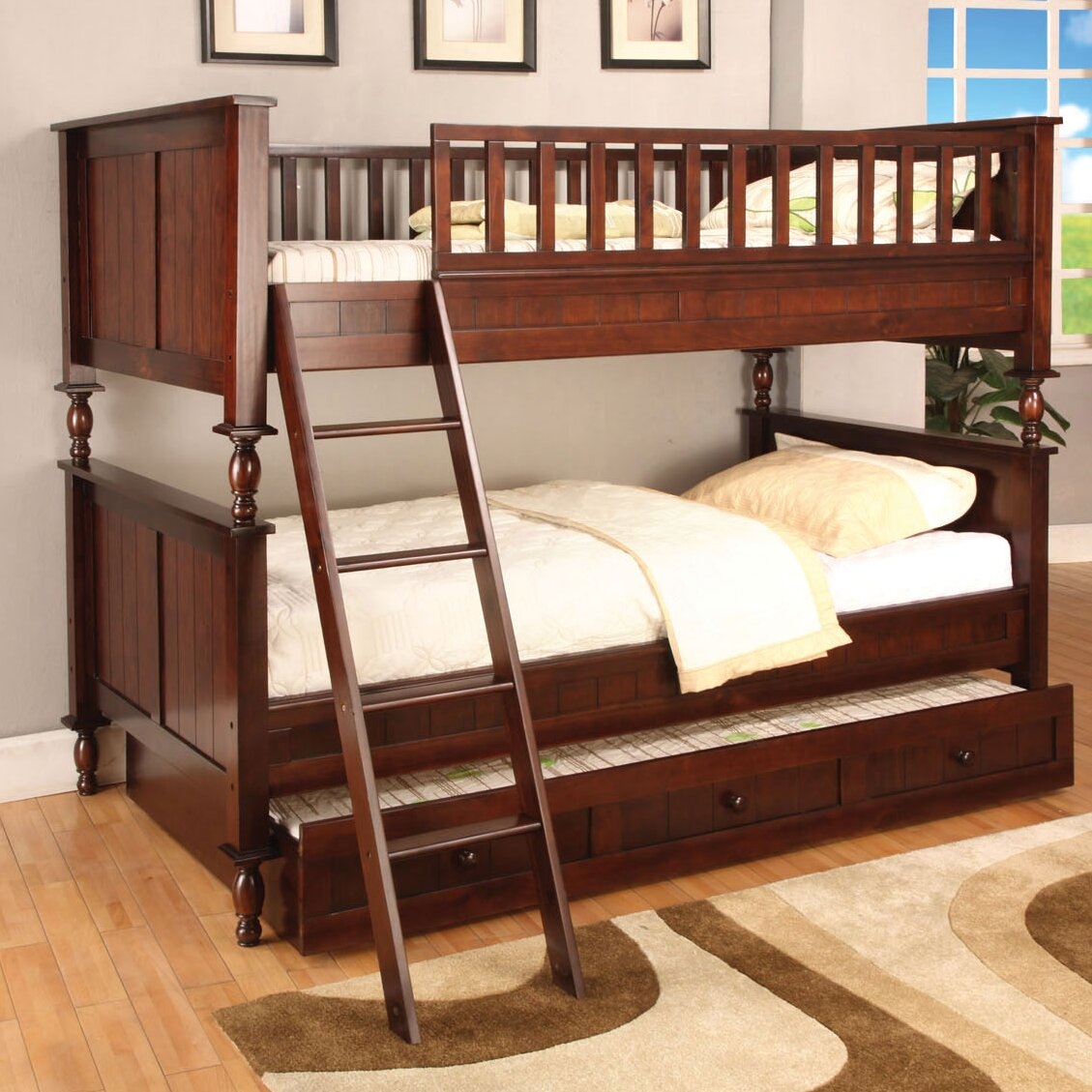 Hokku Designs Milton Twin over Twin Bunk Bed with Ladder