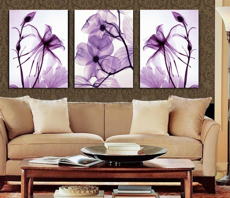 Abstract Canvas Print Painting Pic Photo Home Decor Wall Art Purple Framed 