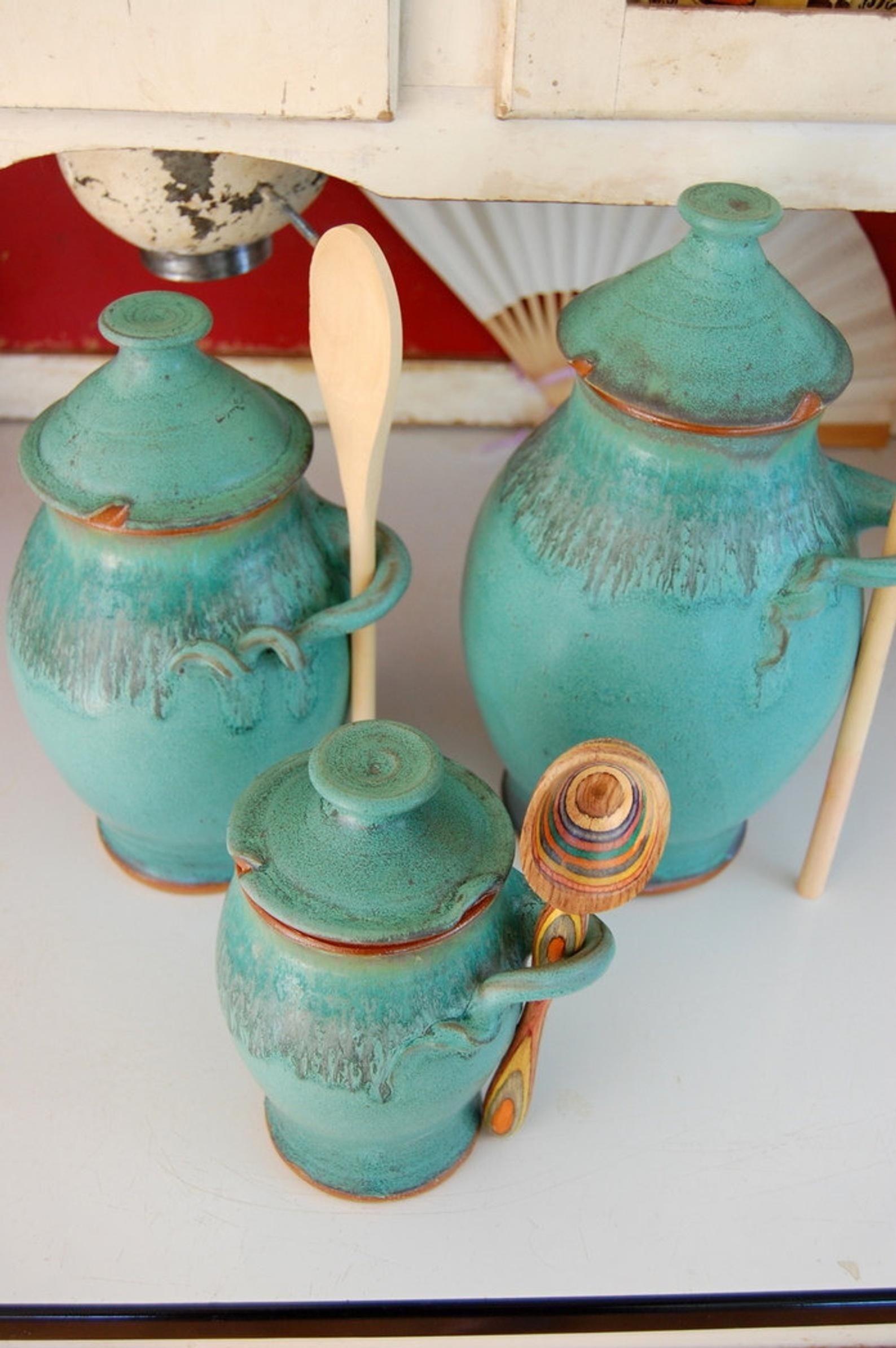 Kitchen canister set of three in