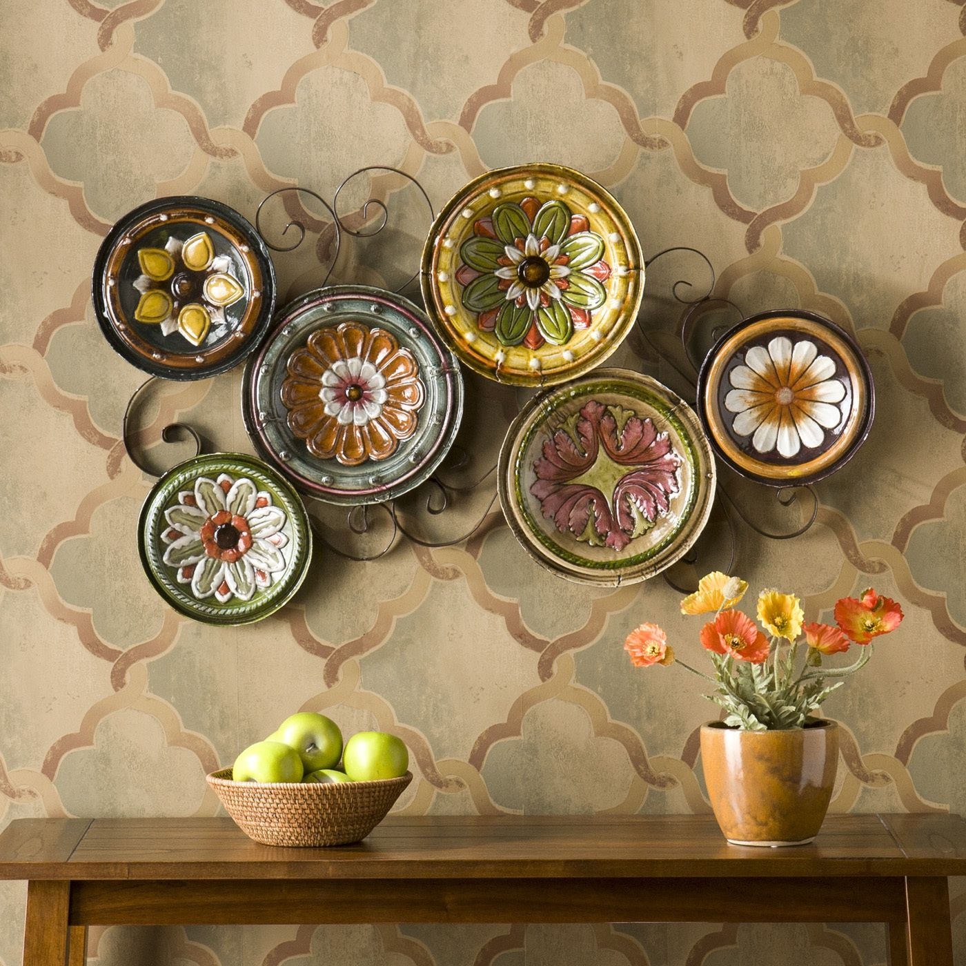 Large decorative plates display