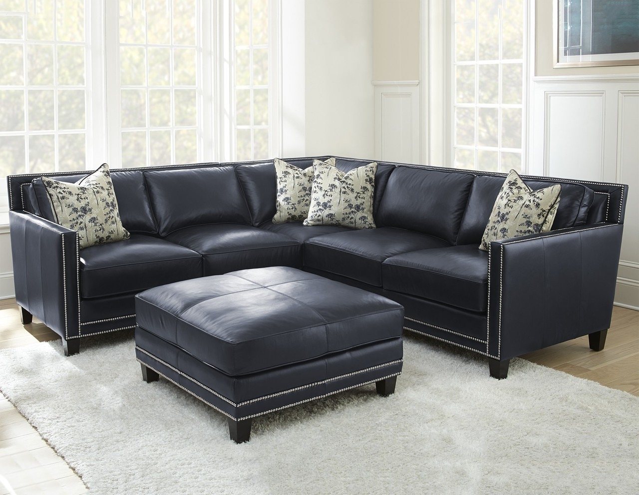 Leather nailhead sectional 1