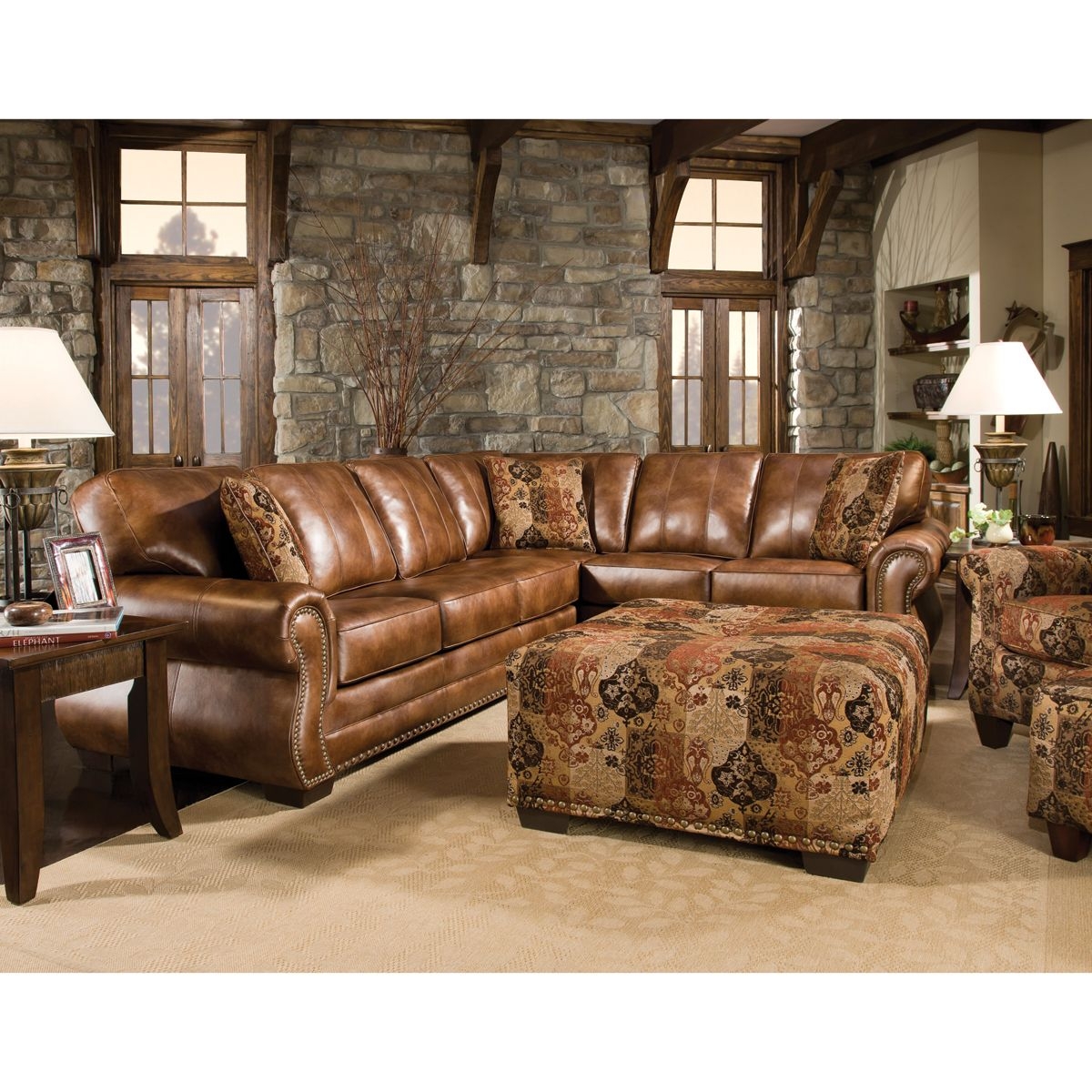 Leather nailhead sectional 23
