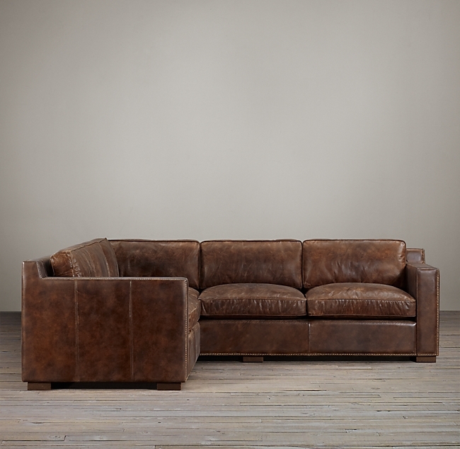 Leather nailhead sectional 26