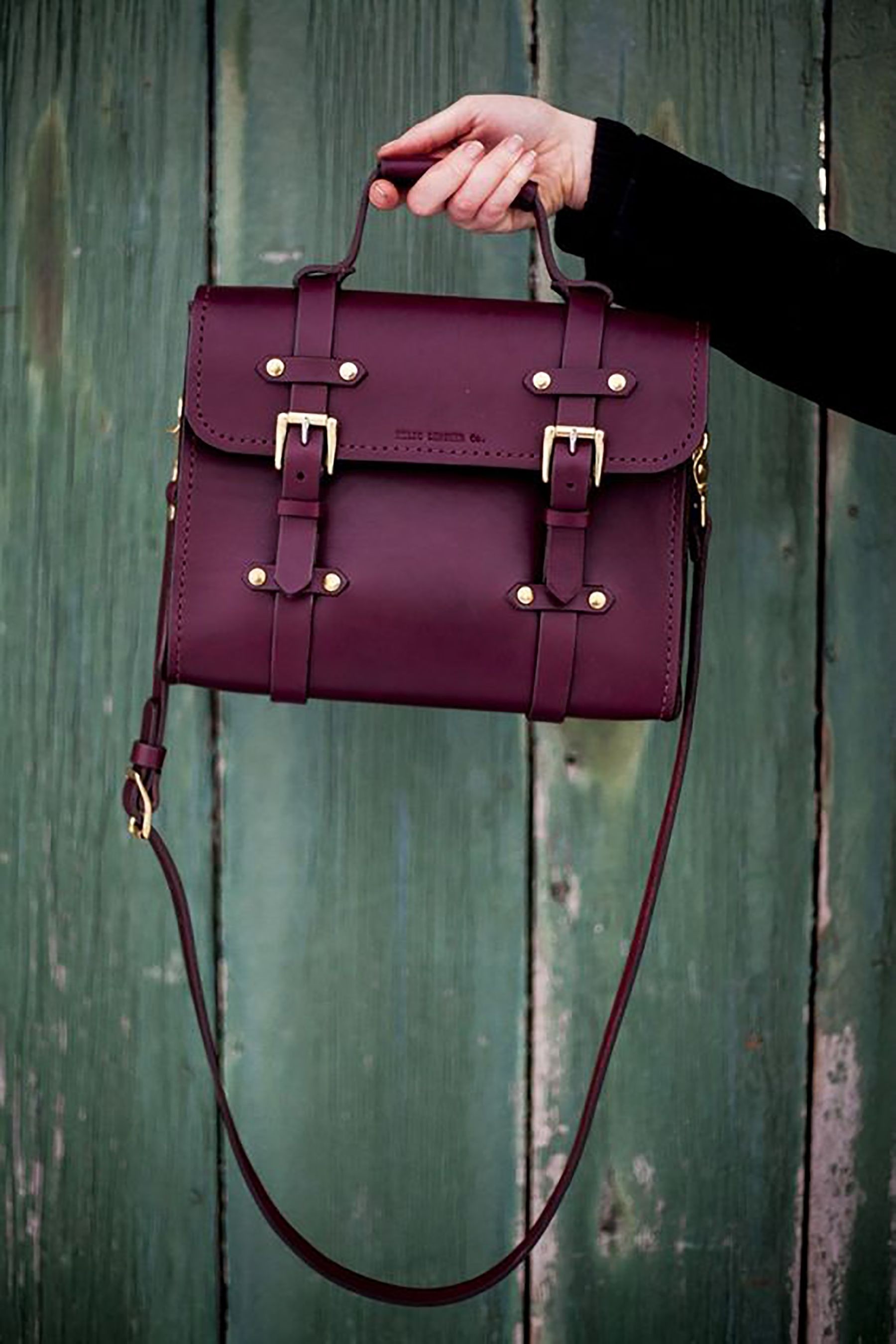 REAL LEATHER BAG trendy Handbag purple Leather Briefcase Bag 