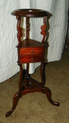 Mahogany plant stand with drawers ps115