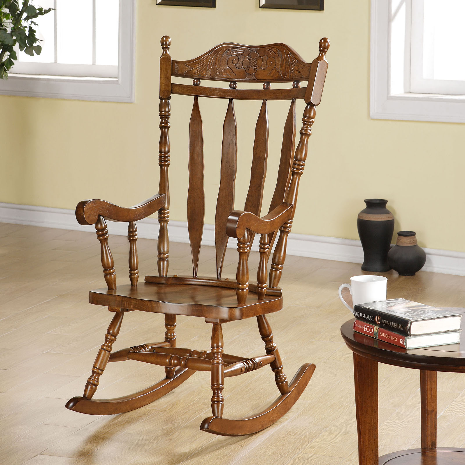 Monarch dark walnut 45h in solid wood rocking chair indoor