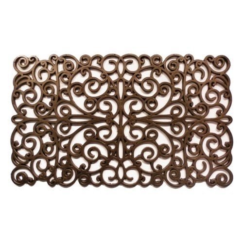 Natural Rubber Bronze Scroll Doormat