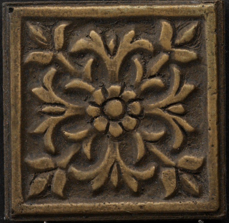 Renaissance 4" x 4" Roma Accent Tile in Antique Bronze