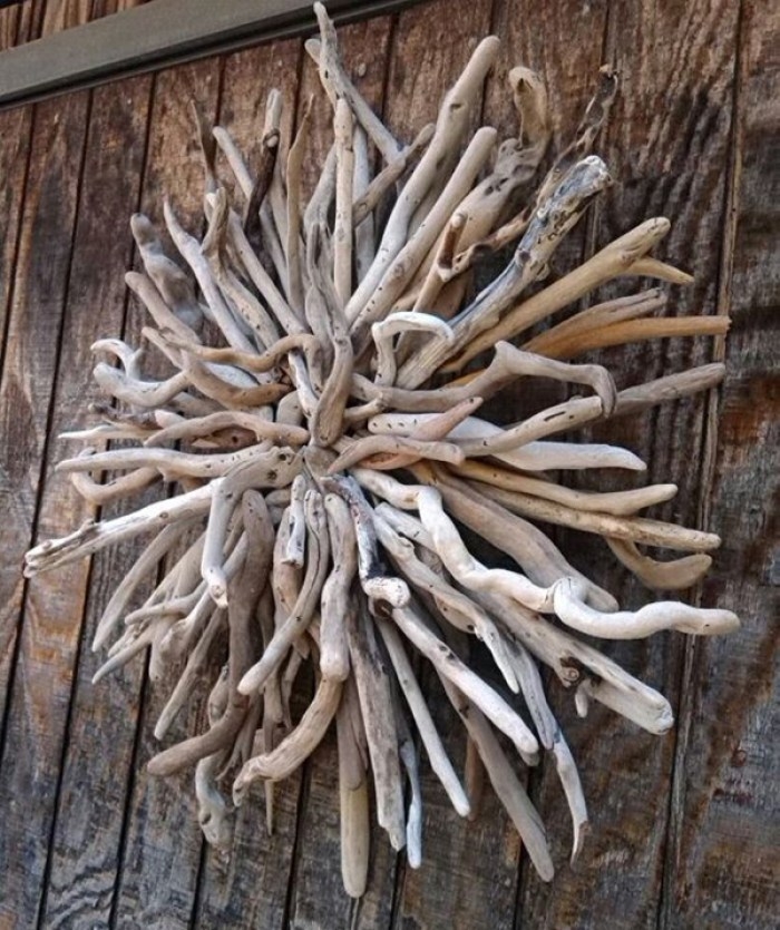 Rustic Driftwood Wall Sculpture for Home Decor
