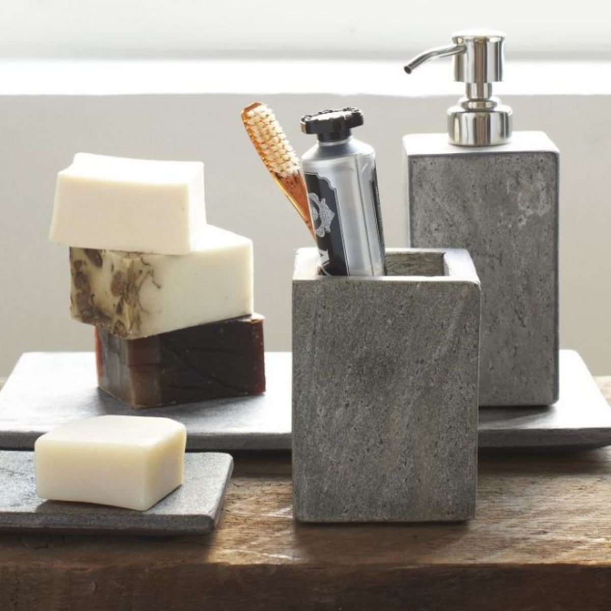 Slate Resin Bath Accessories