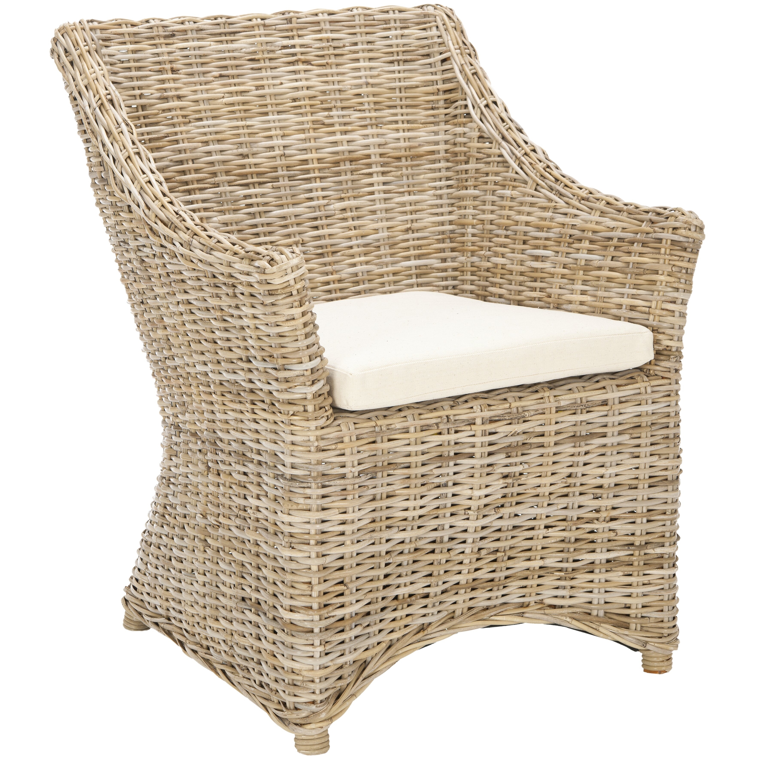 St Thomas Indoor Wicker Washed Out Brown Wing Back Arm Chair