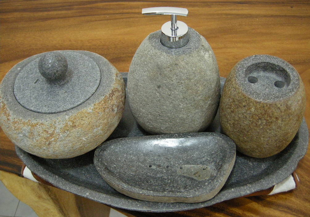 Stone bathroom accessories