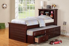 Trundle Bed With Bookcase Headboard   Foter