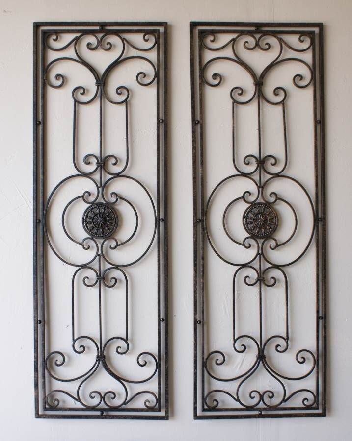 Tuscan Large Scrolling Wrought Iron Wall Grille Set