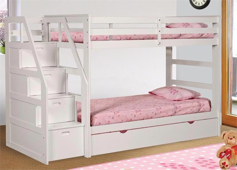 Twin bunk bed with stairs