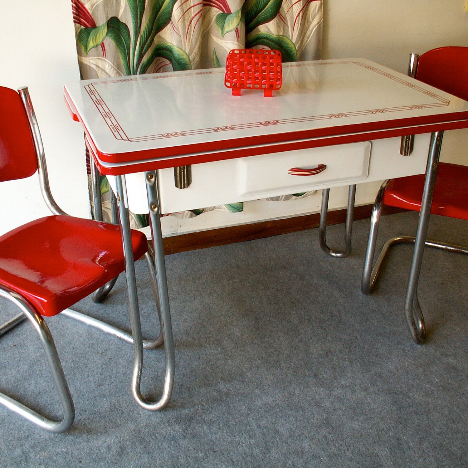 Retro Dining Room Table And Chairs   Vintage Formica Kitchen Table 