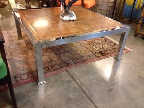 Wood and chrome coffee table