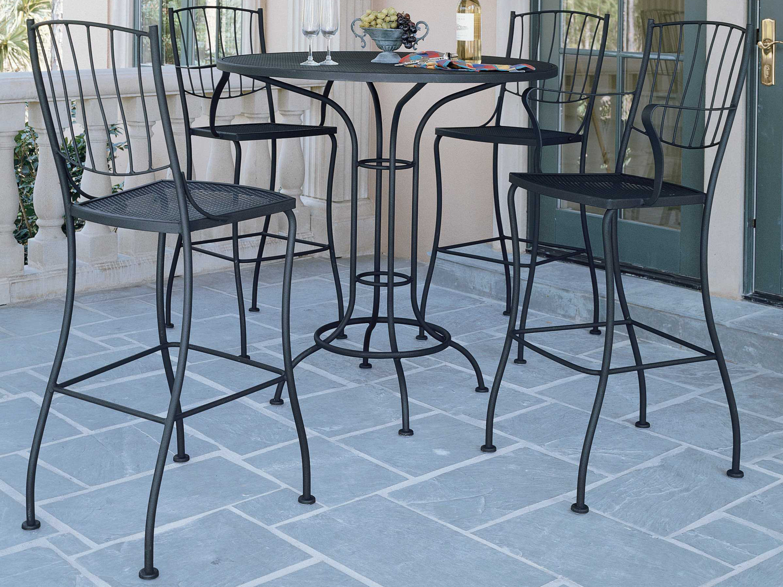 Wrought iron bar height table 1
