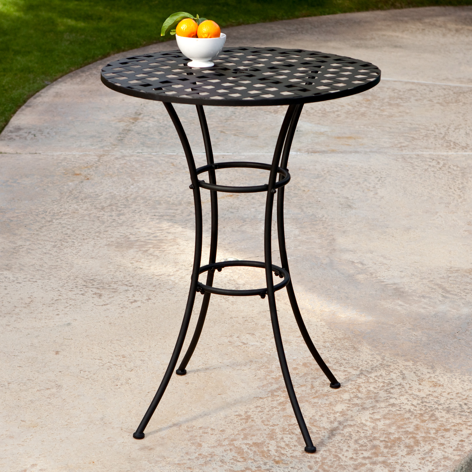 Wrought iron high top deals table and chairs