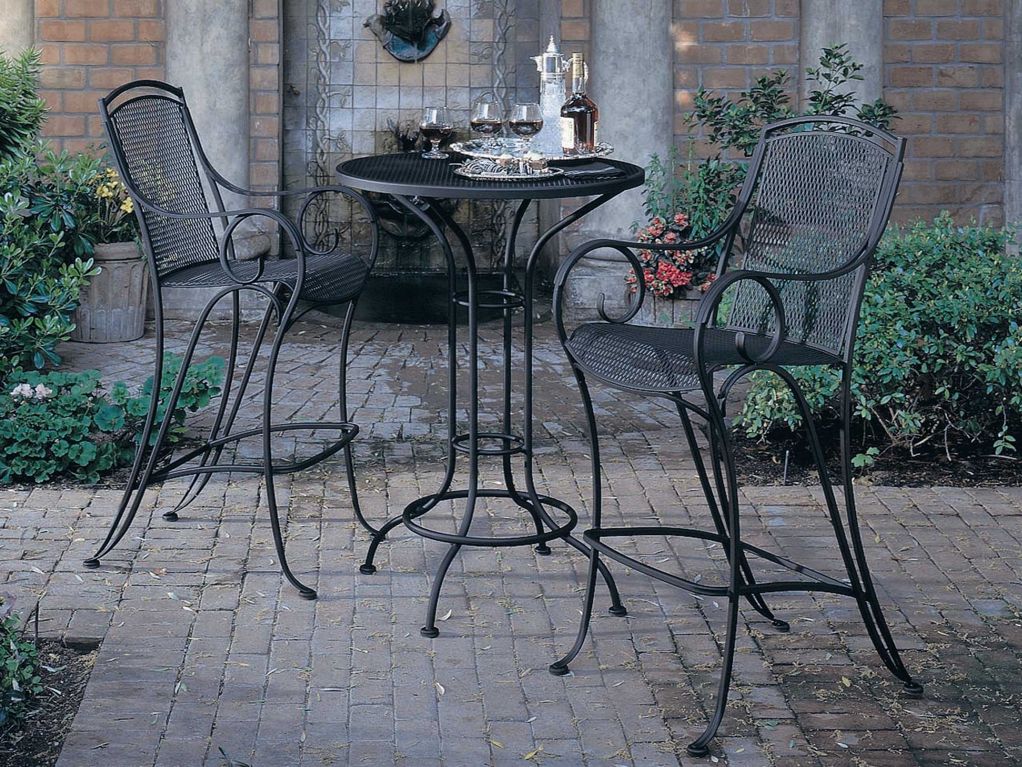 wrought iron bar height bistro set