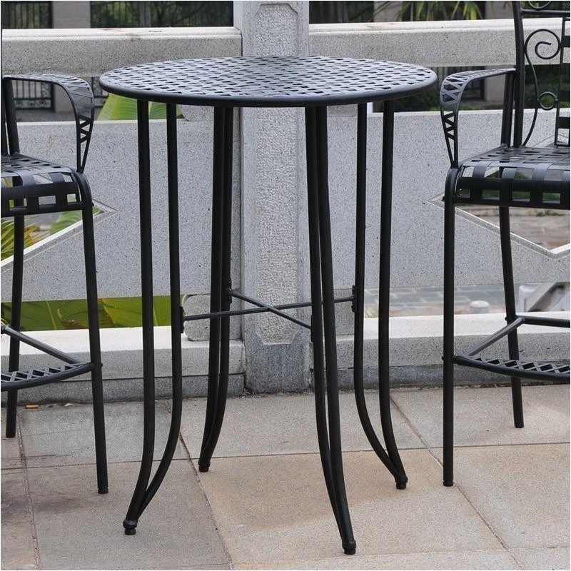 Wrought iron high top table and chairs