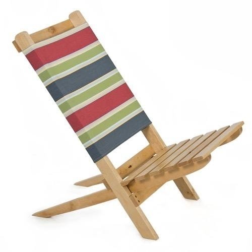 Beach Chair Solid Wood Lounge Lawn Chair Portable Stylish Fabric Design New