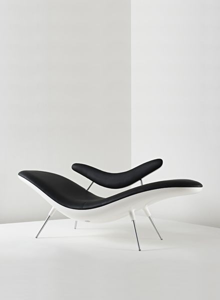 Black leather chaise lounge chair 16