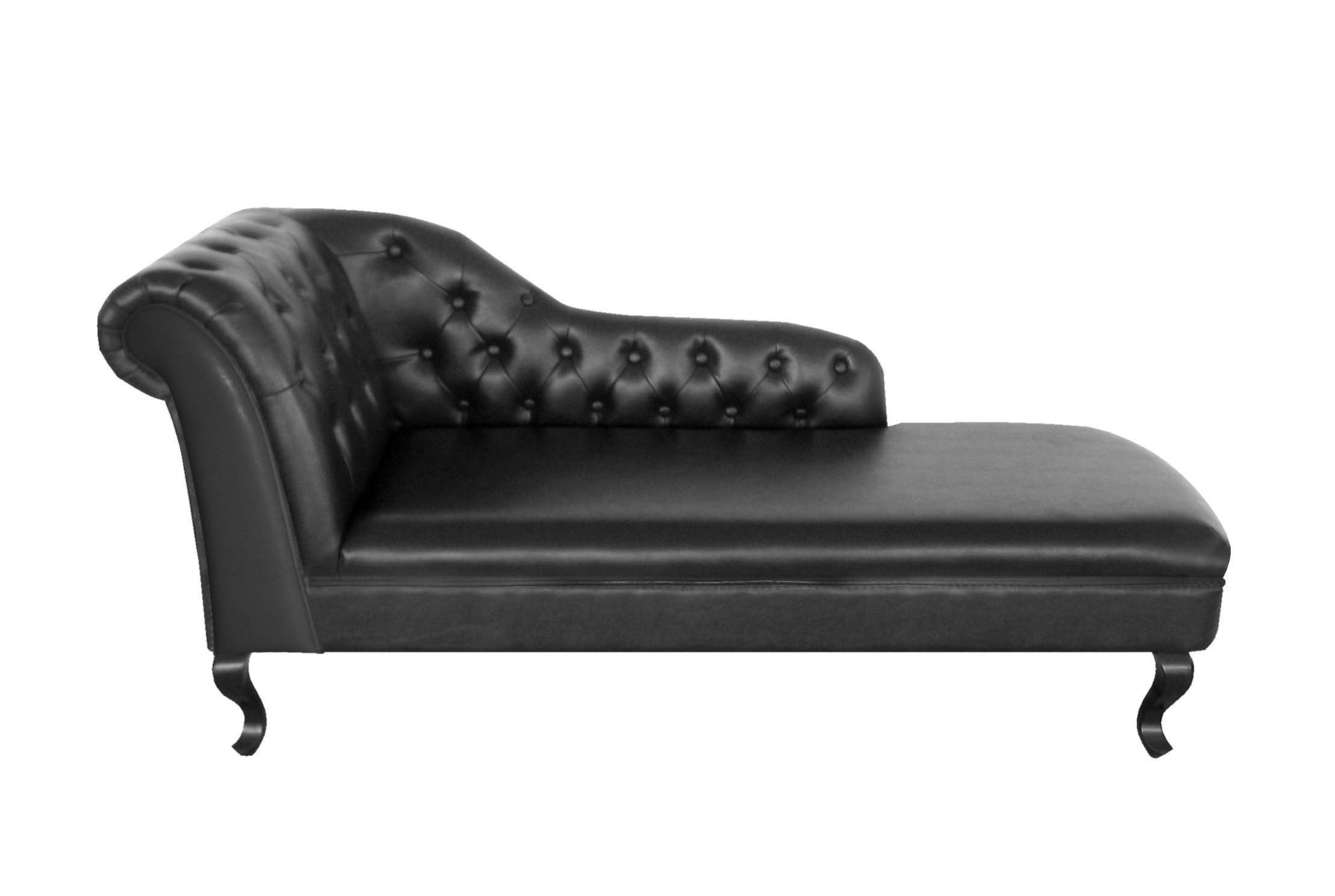 Black leather chaise lounge chair 5