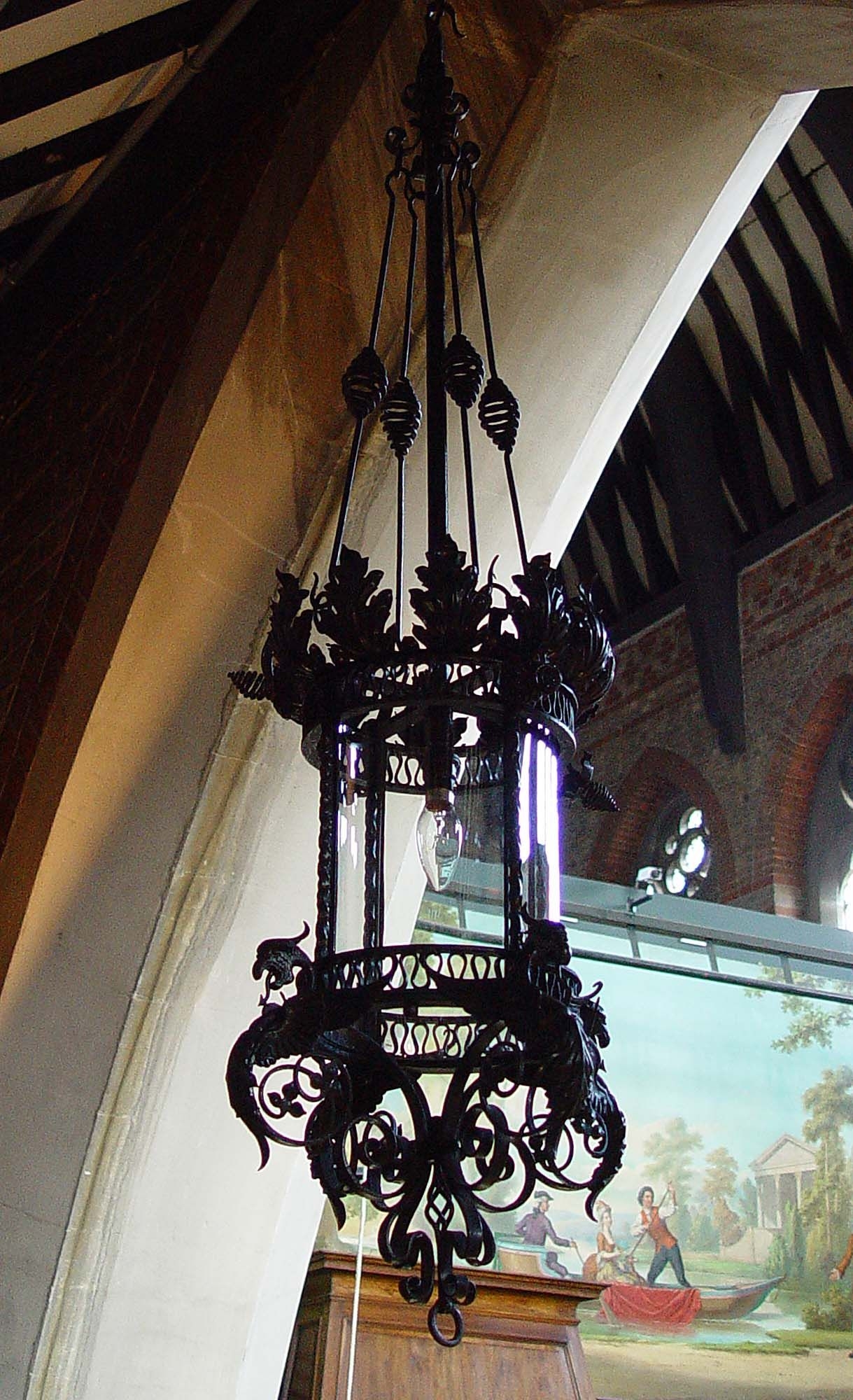 Cast iron candle lantern