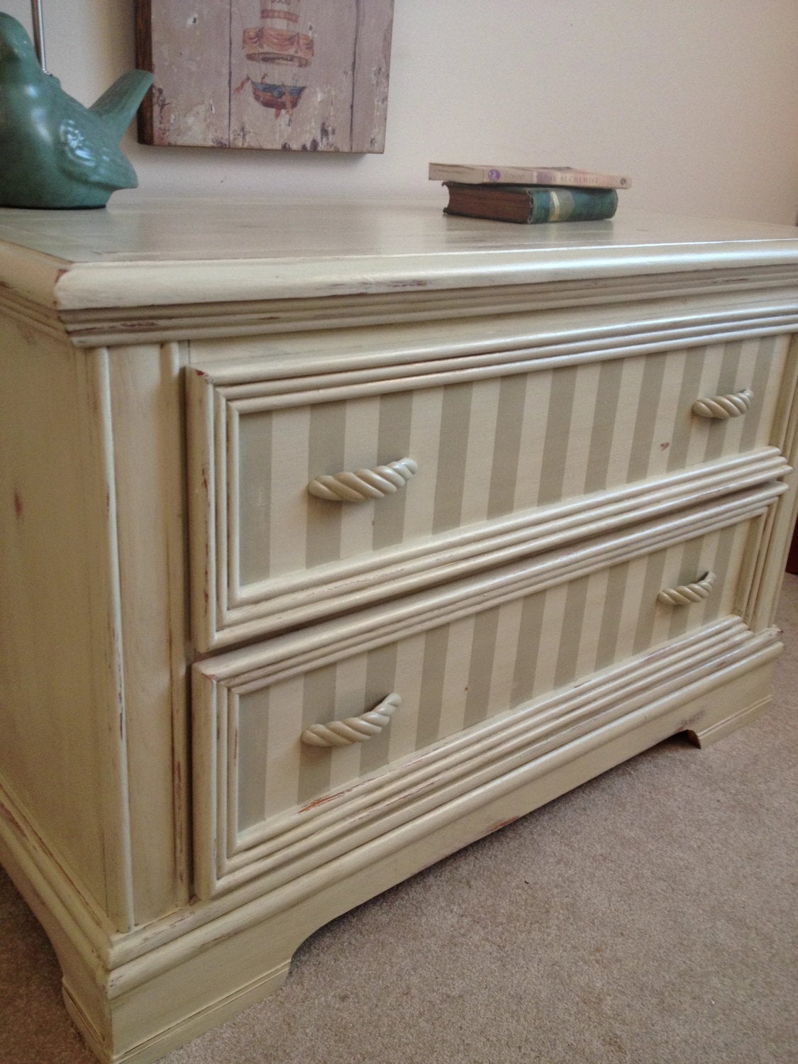 Chic cream dresser chest french country shabby chic rustic distressed
