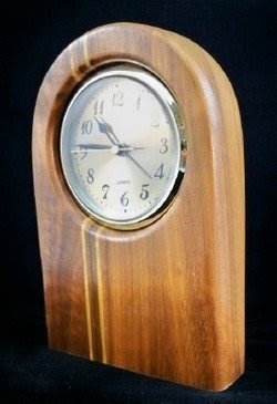 Contemporary inlaid solid wood mantel shelf or desk clock u10