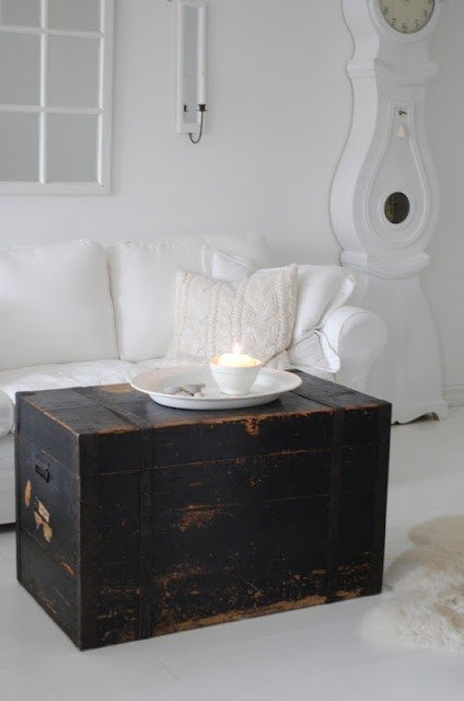 Distressed chest coffee table