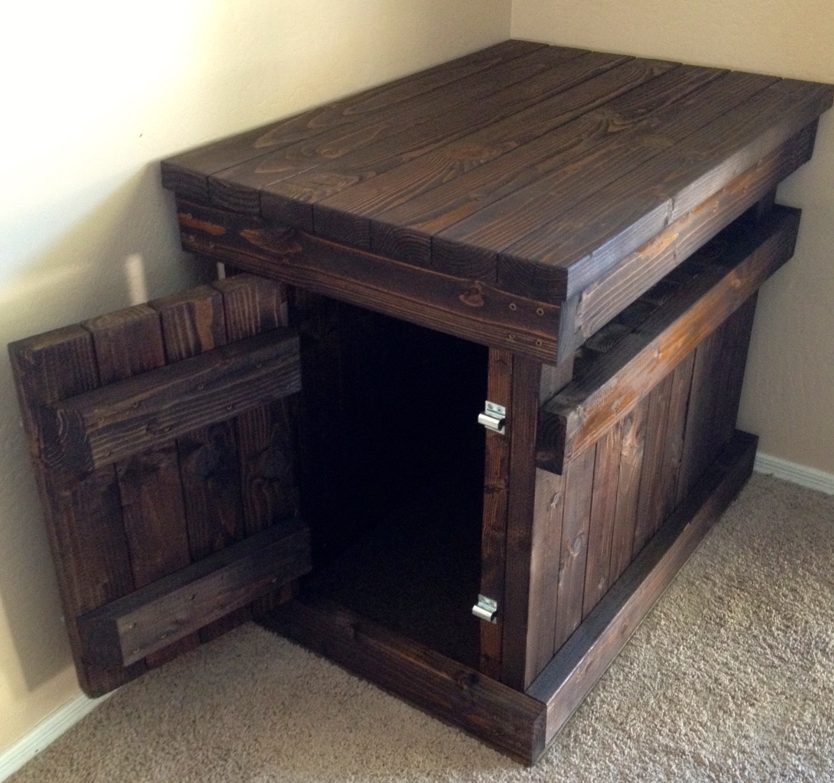 Dog crate clearance bedside table