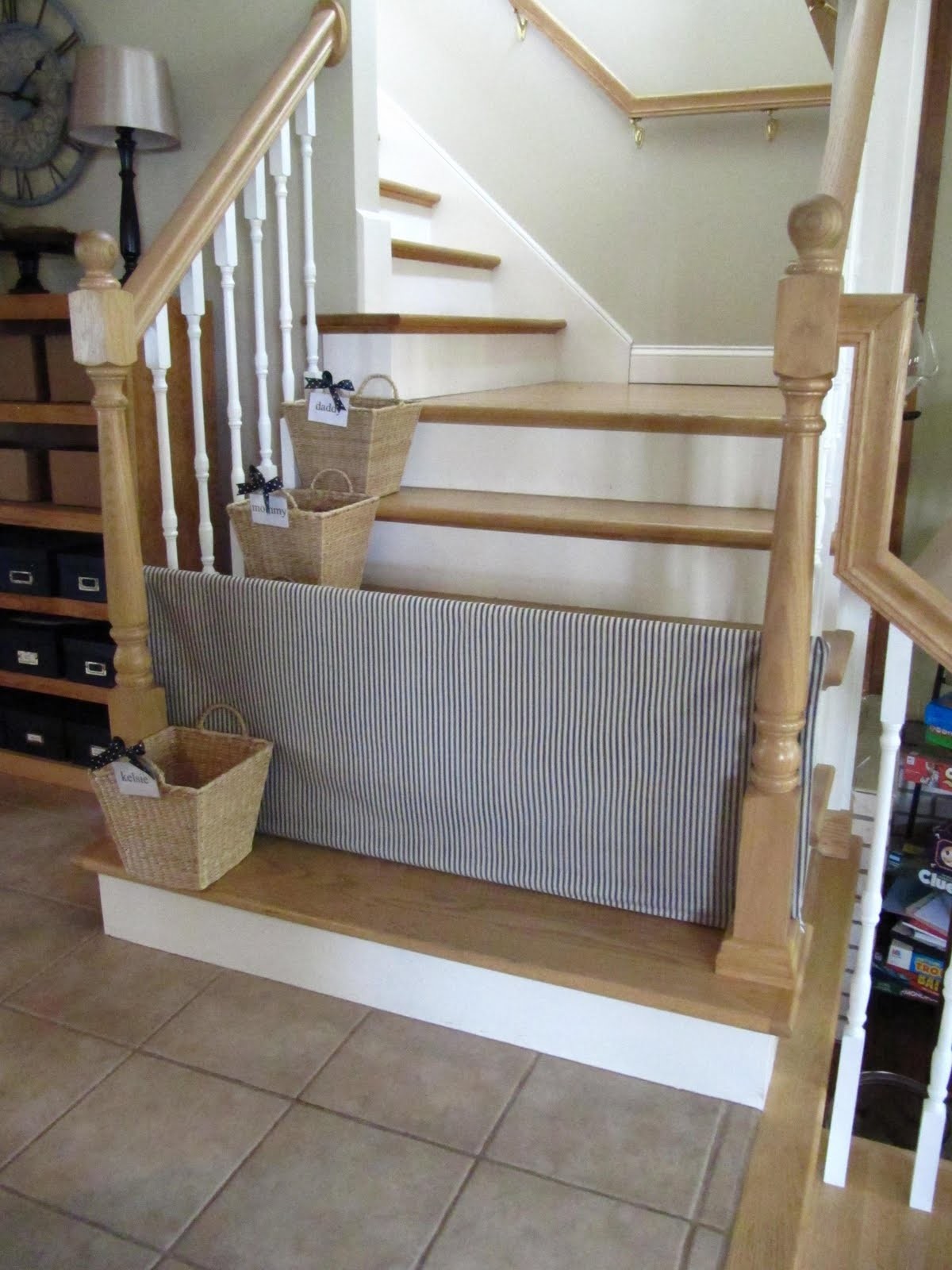 tall wooden stair gate