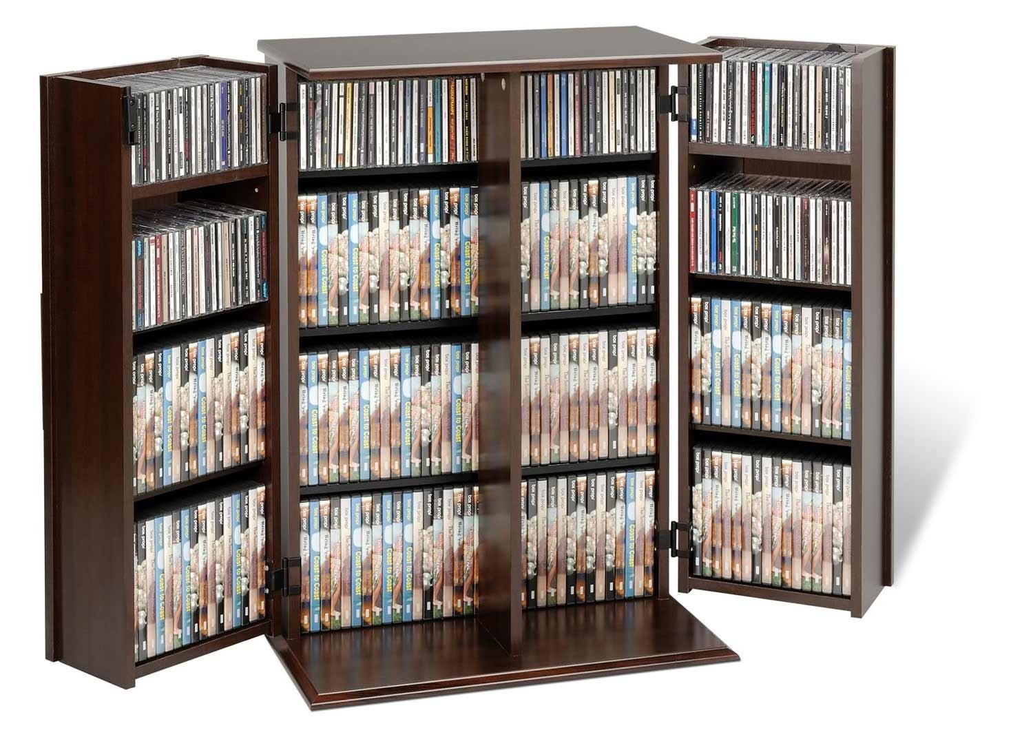 White Multi-Functional Storage Cabinets Unfade Memory CD Cabinet Media Shelf Narrow Bookshelf Chipboard Media Storage Cabinet 