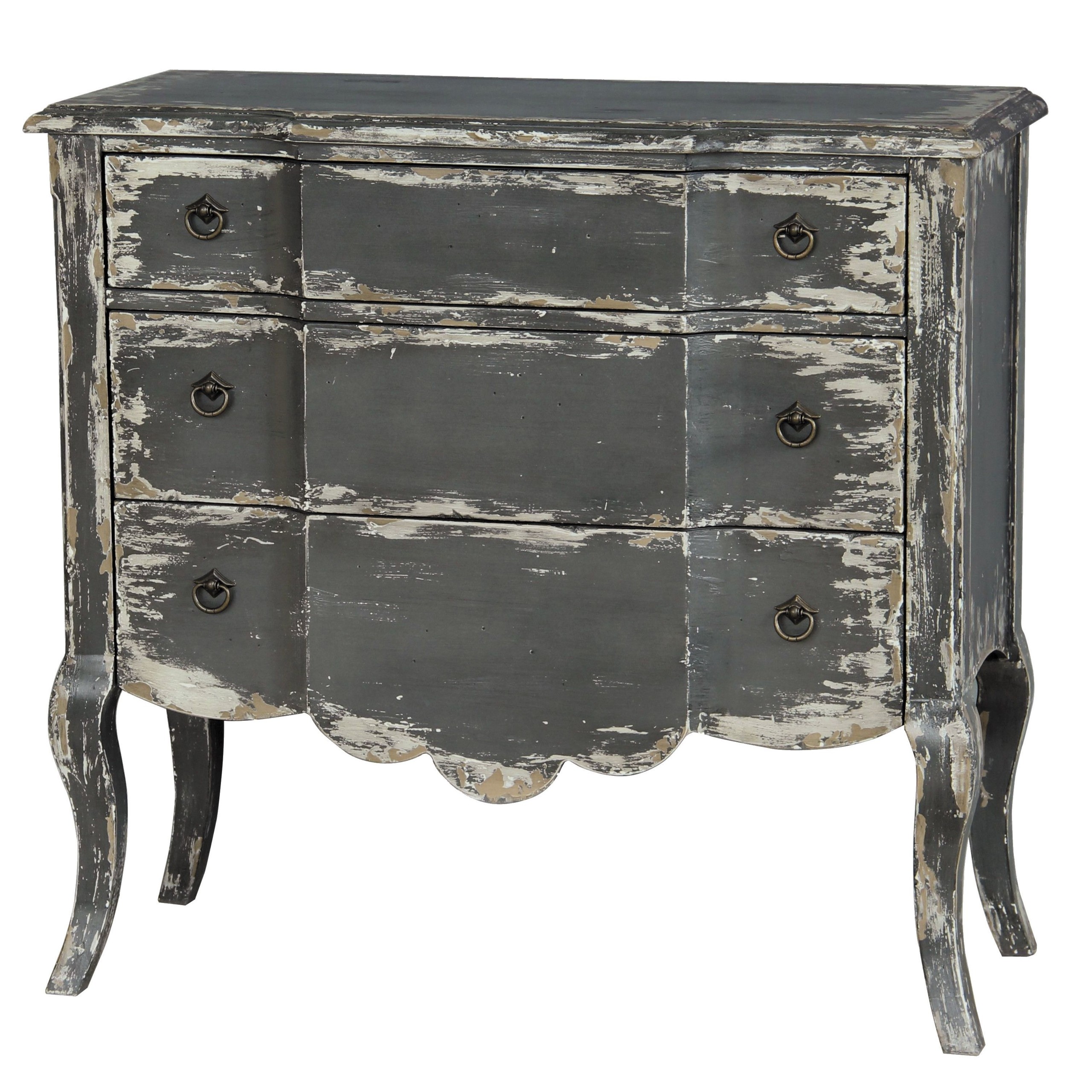 Hand painted distressed grey finish accent chest shopping great deals