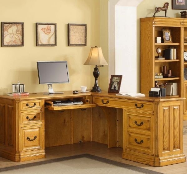Hardwood corner desk